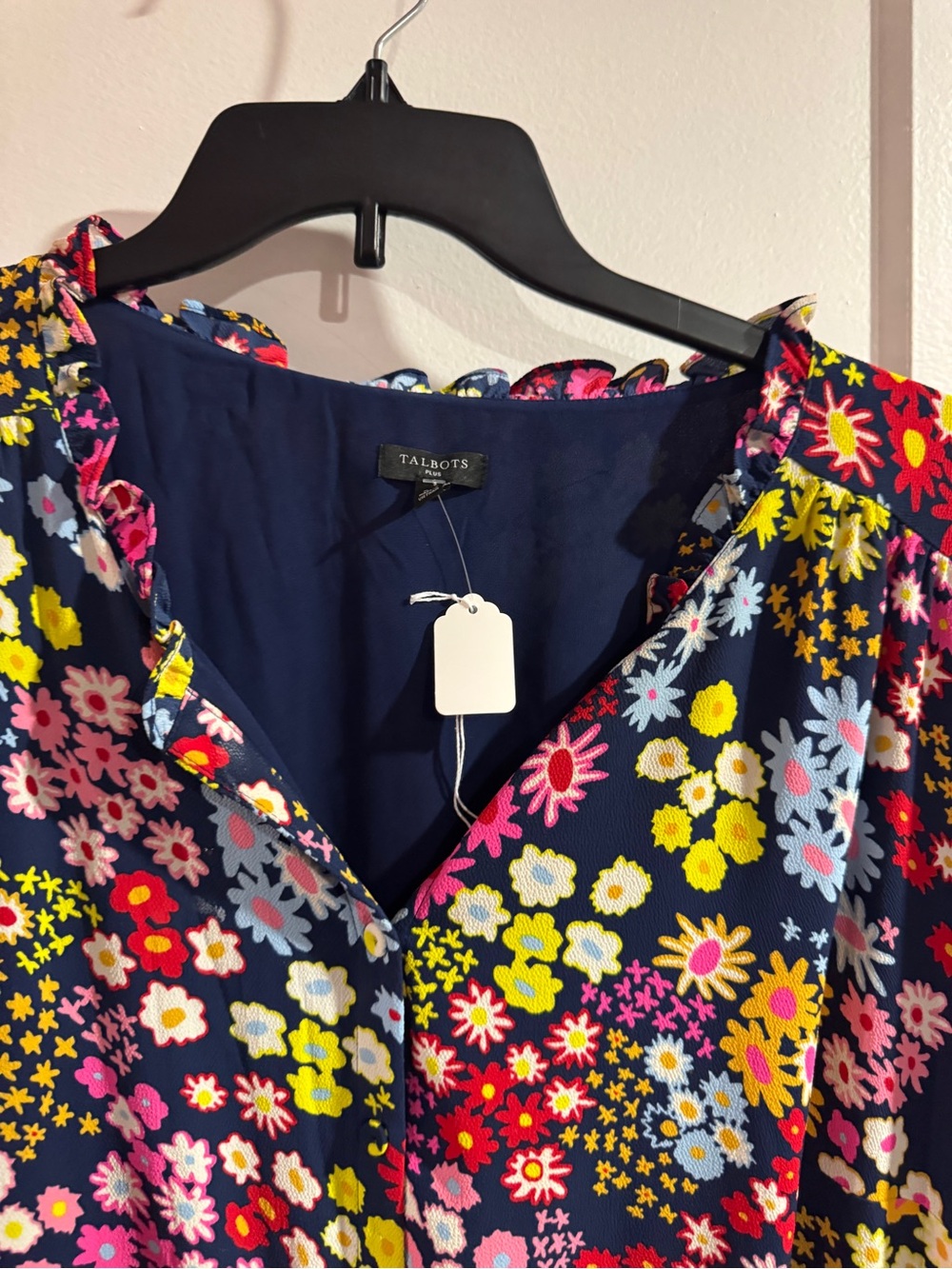 Talbots Floral V-Neck Tiered Dress - Picture 5 of 7